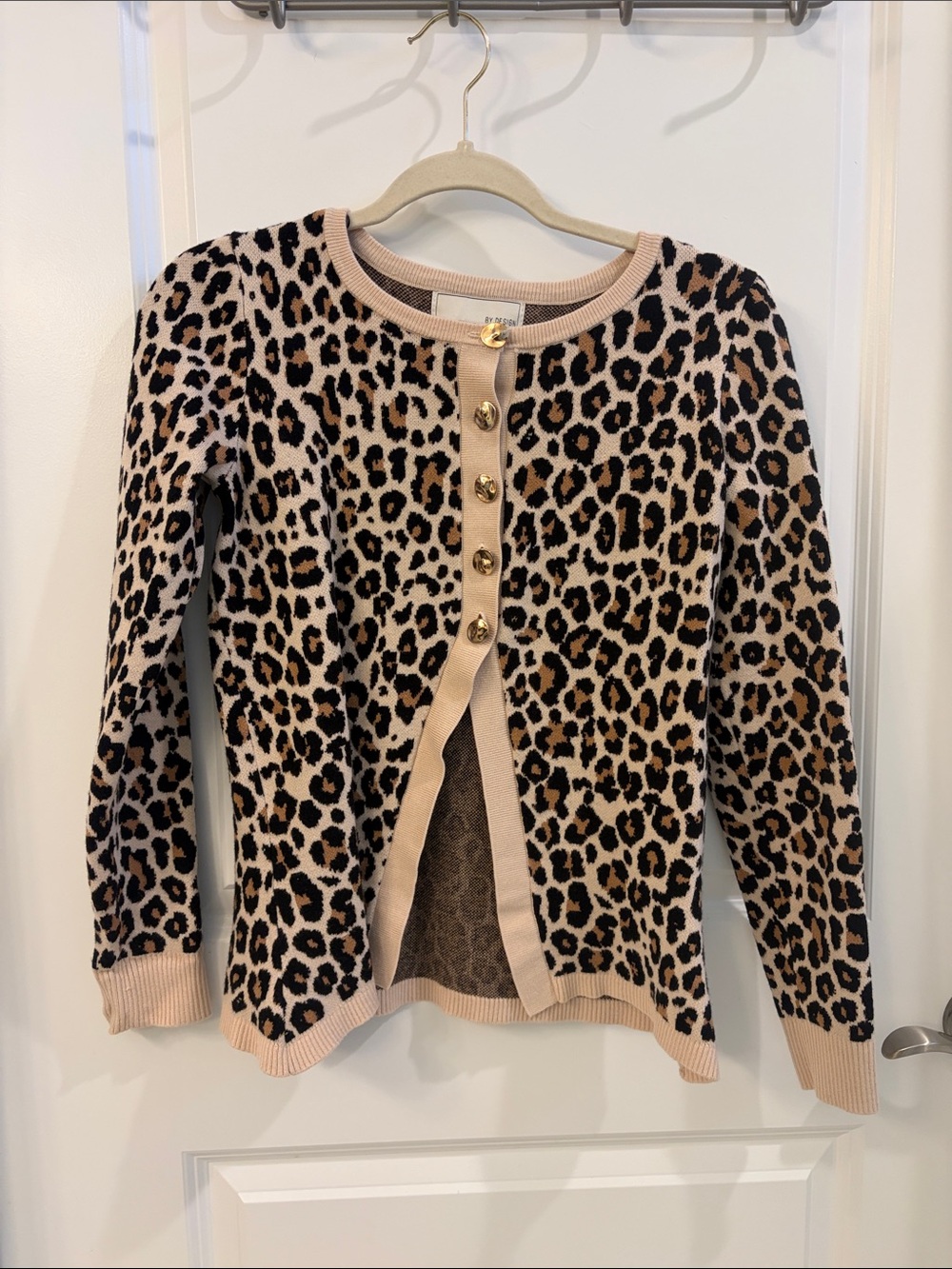 Leopard Print Button-Front Sweater Cardigan